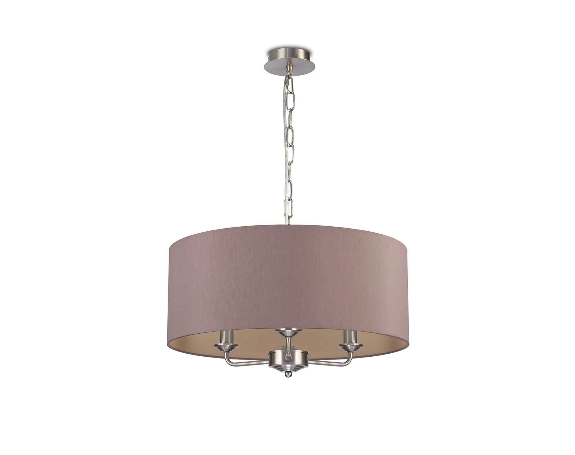 Banyan 50cm 3 Light Pendant Satin Nickel, Taupe/Halo Gold DK0078  Deco Banyan SN TA